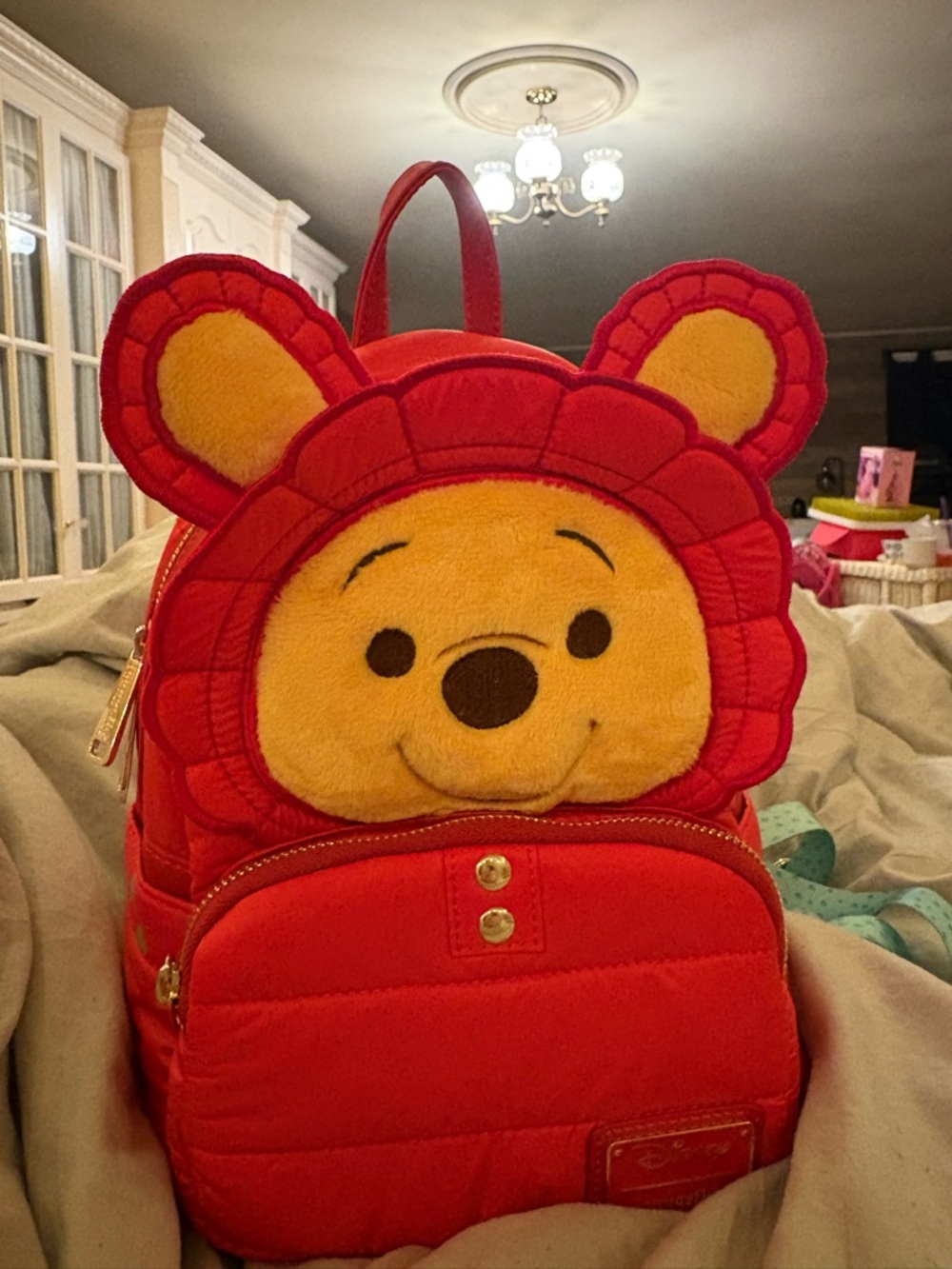 Loungefly Red and Yellow Winnie the Pooh Plush Kids Backpack